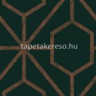 Graham & Brown Pioneer vlies anyagú zöld, bronz színű geometriai modern tapéta