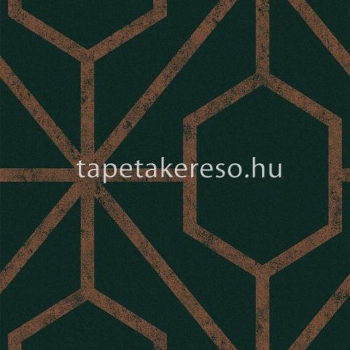 Graham & Brown Pioneer vlies anyagú zöld, bronz színű geometriai modern tapéta