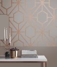 Graham & Brown Pioneer vlies anyagú barna, bronz színű geometriai modern tapéta