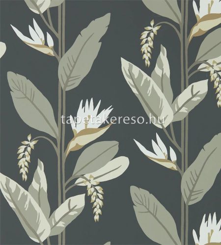 Harlequin Mirador vlies anyagú fekete, szürke, barna, ezüst, arany, fehér színű növényes modern tapéta