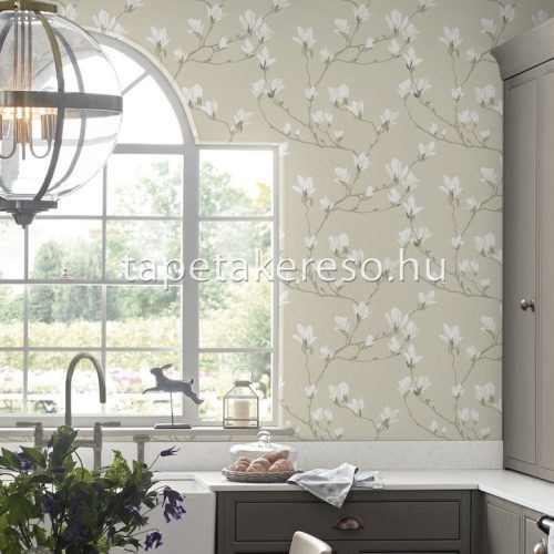 Graham & Brown Laura Ashley vol.1 vlies anyagú barna, zöld, fehér színű ágas, virágos romantikus tapéta