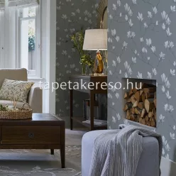   Graham & Brown Laura Ashley vol.1 vlies anyagú szürke, fehér, kék színű ágas, virágos romantikus tapéta