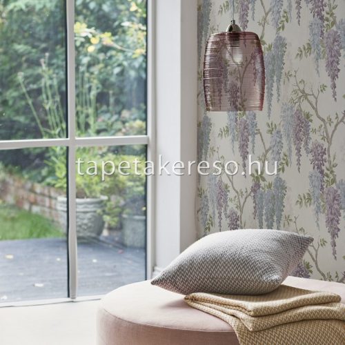 Graham & Brown Laura Ashley vol.1 vlies anyagú fehér, lila, zöld, kék színű ágas, virágos romantikus tapéta