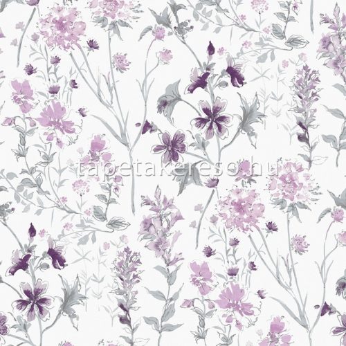Graham & Brown Laura Ashley vol.1 vlies anyagú szürke, lila, rózsaszín színű virágos romantikus tapéta