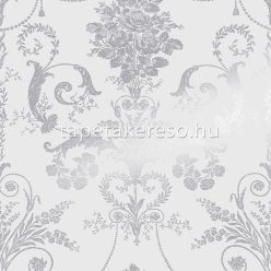   Graham & Brown Laura Ashley vol.1 vlies anyagú fehér, ezüst színű indamintás romantikus tapéta