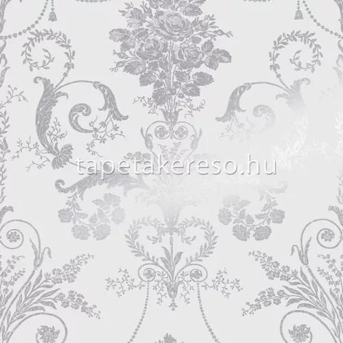 Graham & Brown Laura Ashley vol.1 vlies anyagú fehér, ezüst színű indamintás romantikus tapéta