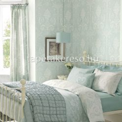   Graham & Brown Laura Ashley vol.1 vlies anyagú türkiz, fehér színű indamintás romantikus tapéta