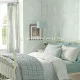 Graham & Brown Laura Ashley vol.1 vlies anyagú türkiz, fehér színű indamintás romantikus tapéta