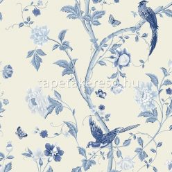   Graham & Brown Laura Ashley vol.1 vlies anyagú kék, fehér színű madaras, virágos romantikus tapéta