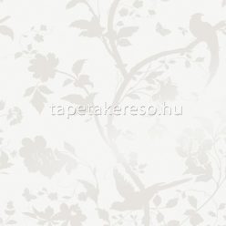   Graham & Brown Laura Ashley vol.1 vlies anyagú fehér, gyöngyház színű madaras, virágos romantikus tapéta