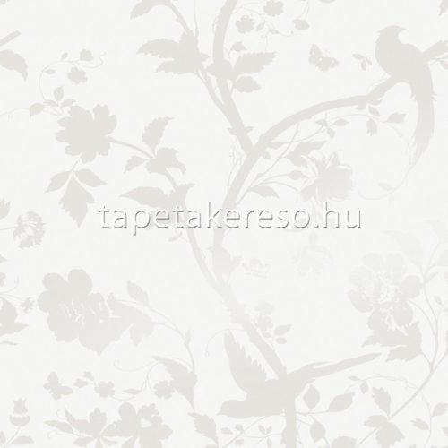 Graham & Brown Laura Ashley vol.1 vlies anyagú fehér, gyöngyház színű madaras, virágos romantikus tapéta