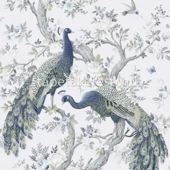   Graham & Brown Laura Ashley vol.1 vlies anyagú szürke, kék színű madaras, virágos romantikus tapéta