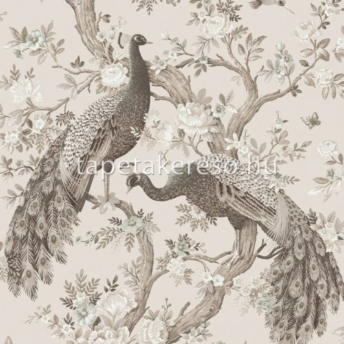 Graham & Brown Laura Ashley vol.1 vlies anyagú barna, zöld, beige színű madaras, virágos romantikus tapéta