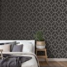 Graham & Brown Opulence vlies, vinyl anyagú szürke, beige színű geometriai, szövethatású modern tapéta