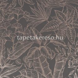   Graham & Brown Opulence vlies, vinyl anyagú barna, bronz, fémes színű leveles modern tapéta