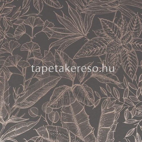 Graham & Brown Opulence vlies, vinyl anyagú barna, bronz, fémes színű leveles modern tapéta