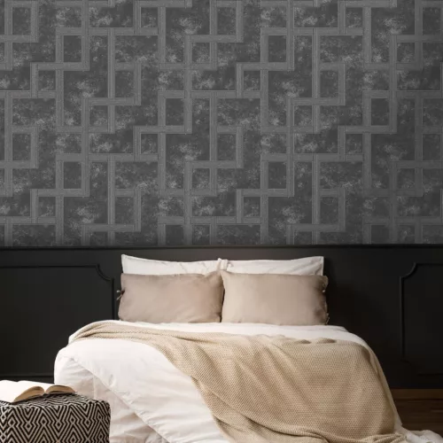 Graham & Brown Opulence vlies, vinyl anyagú szürke, beige színű foltos, geometriai modern tapéta