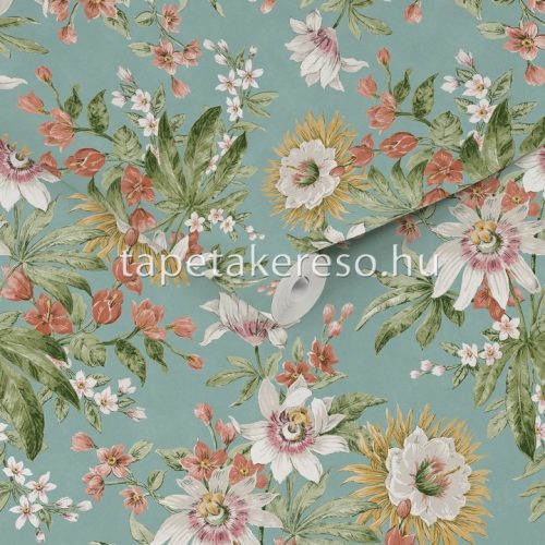 Graham & Brown Secret Garden vlies anyagú türkiz, zöld, terrakotta, okker, törtfehér, beige színű virágos modern, romantikus tapéta