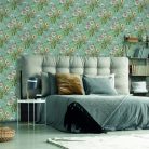 Graham & Brown Secret Garden vlies anyagú türkiz, zöld, terrakotta, okker, törtfehér, beige színű virágos modern, romantikus tapéta
