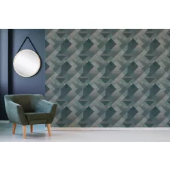   VaVex Vavex 2025 vlies anyagú zöld, beige, gyöngyház színű geometriai modern tapéta