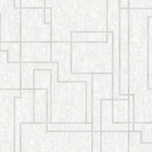 Adawall Octagon vlies, vinyl anyagú fehér, szürke, gyöngyház színű geometriai modern tapéta