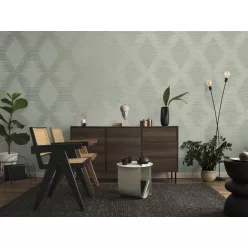   VaVex Vavex 2025 habos, vlies anyagú zöld, ezüst színű geometriai modern tapéta