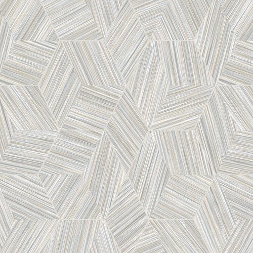 Adawall Octagon vlies, vinyl anyagú szürke, beige, fehér, gyöngyház színű vonalas, geometriai modern tapéta