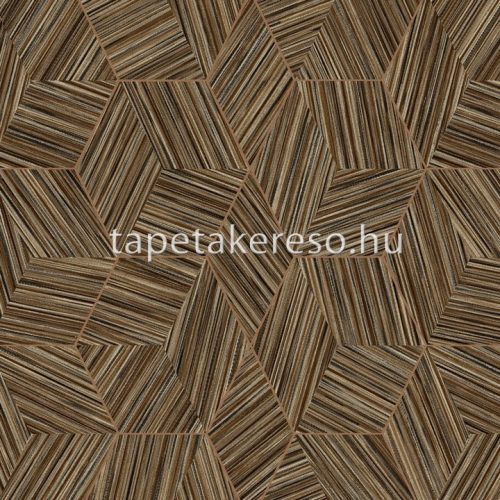 Adawall Octagon vlies, vinyl anyagú barna, bronz színű vonalas, geometriai modern tapéta