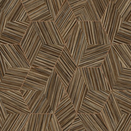 Adawall Octagon vlies, vinyl anyagú barna, bronz színű vonalas, geometriai modern tapéta