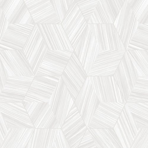 Adawall Octagon vlies, vinyl anyagú fehér, szürke, gyöngyház színű vonalas, geometriai modern tapéta