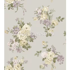   Parato Fiori Country 8 vlies anyagú szürke, lila, sárga, zöld színű virágos romantikus tapéta