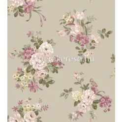   Parato Fiori Country 8 vlies anyagú szürke, zöld, rózsaszín, sárga színű virágos romantikus tapéta