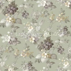   Parato Fiori Country 8 vlies anyagú zöld, szürke, sárga, mályva színű virágos romantikus tapéta