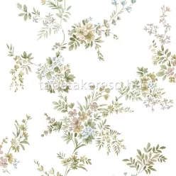   Parato Fiori Country 8 vlies anyagú fehér, zöld, sárga, rózsaszín színű virágos romantikus tapéta