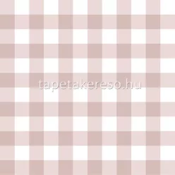  Parato Fiori Country 8 vlies anyagú rózsaszín, fehér színű kockás romantikus tapéta