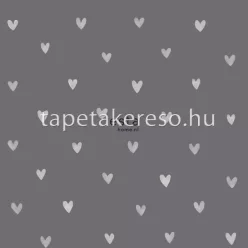   Esta Bandits vlies anyagú szürke, fehér színű szivecskés gyerek tapéta