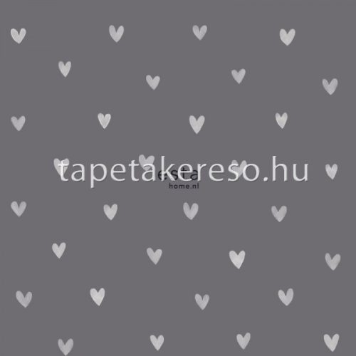 Esta Bandits vlies anyagú szürke, fehér színű szivecskés gyerek tapéta