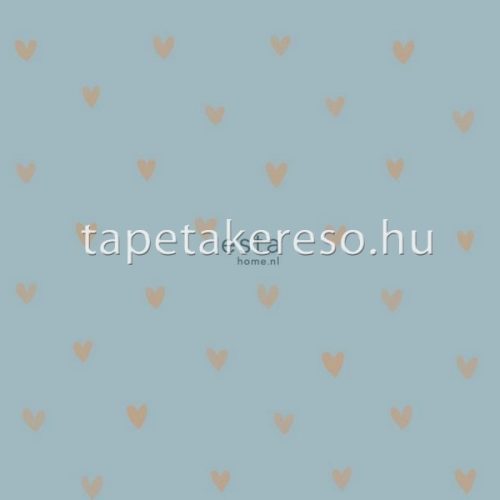 Esta FAB vlies anyagú kék, arany színű szivecskés modern tapéta