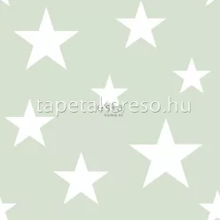   Esta Bandits vlies anyagú fehér, zöld színű csillagos gyerek tapéta