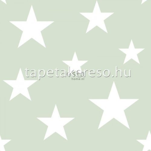 Esta Bandits vlies anyagú fehér, zöld színű csillagos gyerek tapéta