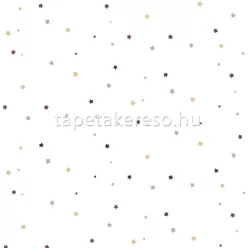   Parato Mondo Baby vlies anyagú fehér, barna, szürke, arany színű csillagos gyerek tapéta
