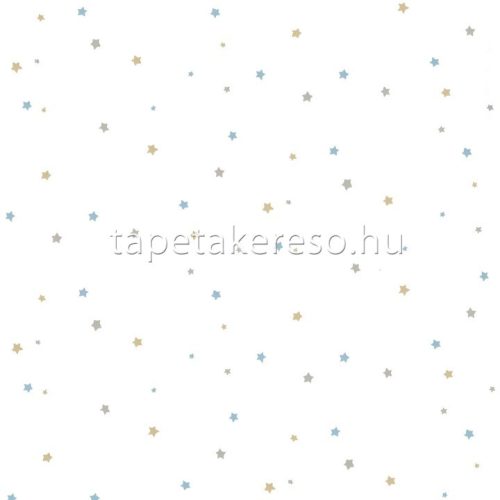 Parato Mondo Baby vlies anyagú fehér, kék, szürke, arany színű csillagos gyerek tapéta