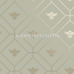   Holden Imaginarium 2 papír anyagú zöld, arany színű rovaros, geometriai modern tapéta