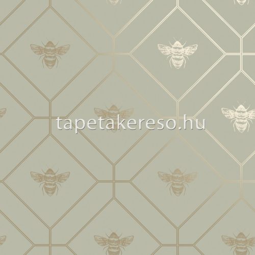 Holden Imaginarium 2 papír anyagú zöld, arany színű rovaros, geometriai modern tapéta