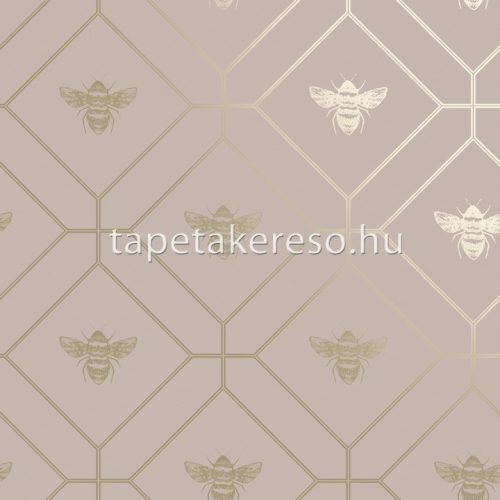 Holden Imaginarium 2 papír anyagú mályva, arany színű rovaros, geometriai modern tapéta