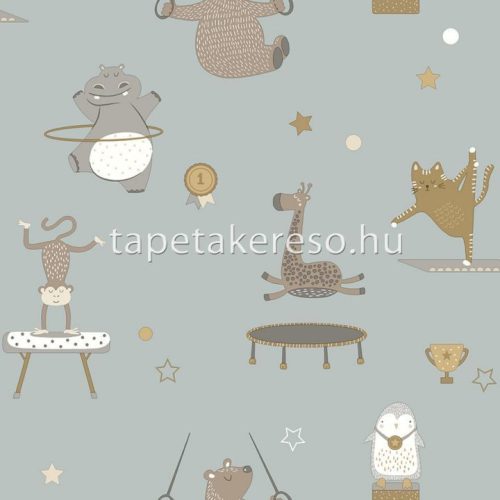 Holden Dream Catcher papír anyagú kék, barna, szürke színű állatos gyerek tapéta