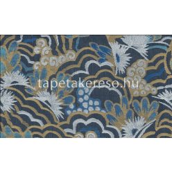   Arte Curiosa vlies, vinyl anyagú kék, arany, szürke, türkiz színű absztrakt, szövethatású modern tapéta