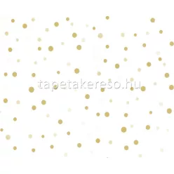   ICH Sambori vlies anyagú fehér, mustársárga színű pöttyös gyerek tapéta