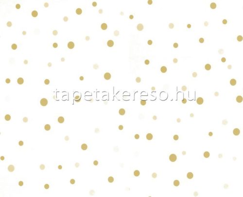 ICH Sambori vlies anyagú fehér, mustársárga színű pöttyös gyerek tapéta
