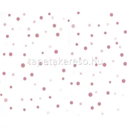  ICH Sambori vlies anyagú fehér, rózsaszín színű pöttyös gyerek tapéta